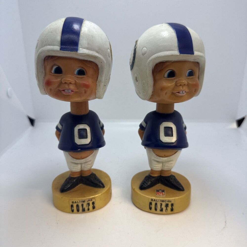 (2) Vintage Baltimore Colts Bobblehead 1975 NFL